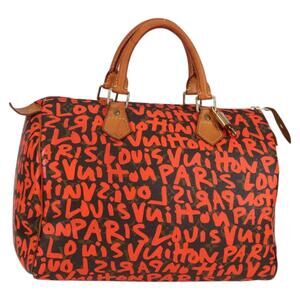 LOUIS VUITTON Monogram Graffiti Speedy 30 Hand Bag Orange M93705